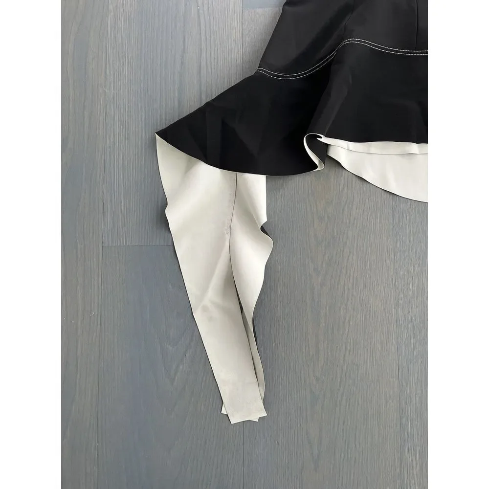 Simkhai $1215 Asymmetrical Hem Sleeveless Dress Contrast Stitching 12 - Picture 13 of 13